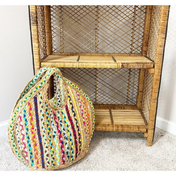 Artik Kraft Handbags - ARTIK KRAFT Rushi Jute & Multi Color Recycled Cloth Tote Bag